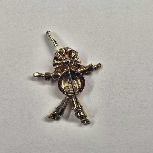 Ernest Steiner Clown Pin Vintage Rhinestone Enamel Brooch MCM - Picture 4 of 8